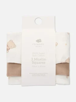 Quadratische Musselin-Decken, 3er-Pack