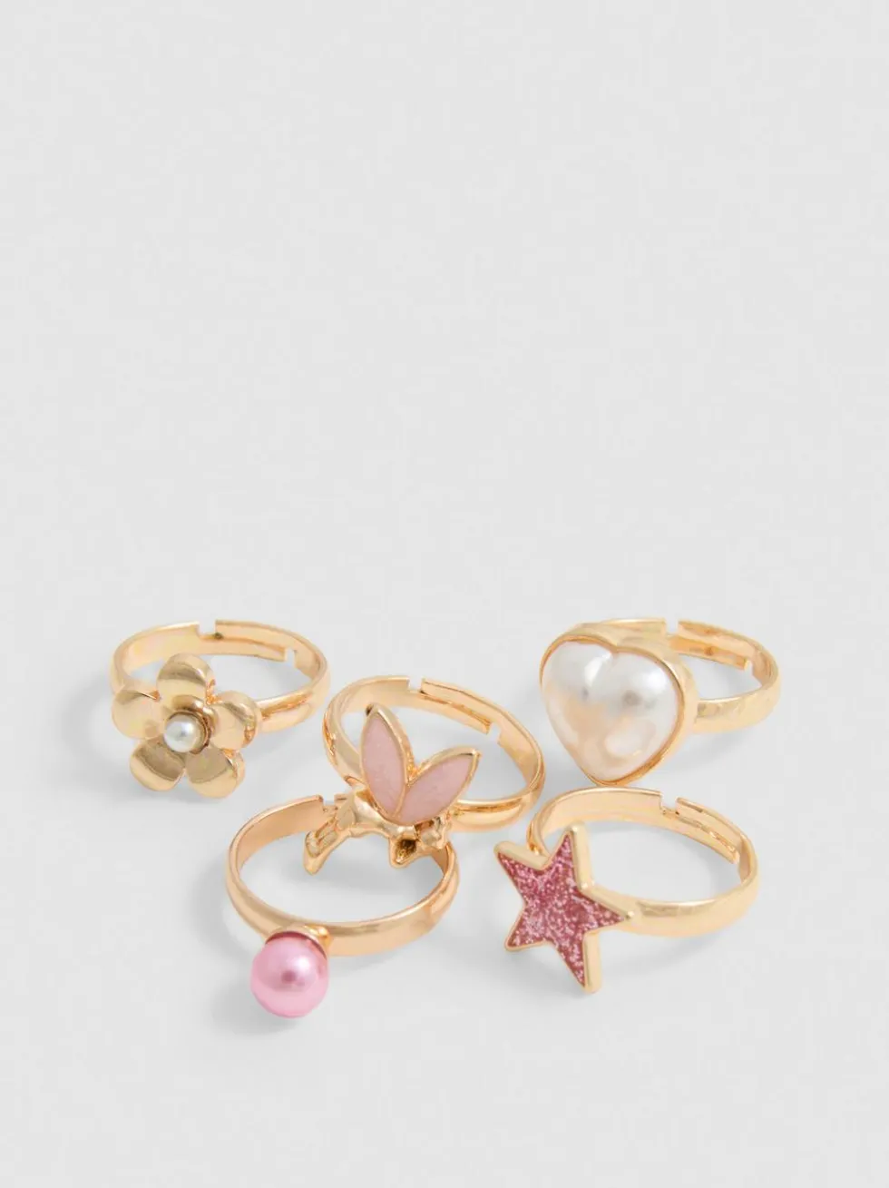 Ringe mit verschiedenen Details, 5er-Pack