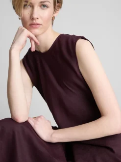 Ärmelloses „The Edit“ Leinen-Midikleid