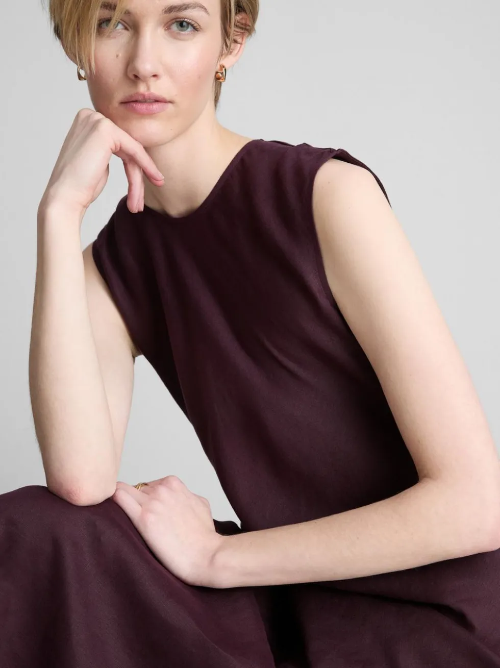 Ärmelloses „The Edit“ Leinen-Midikleid