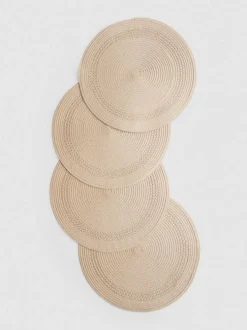 Runde, strukturierte Platzdeckchen, 4er-Pack