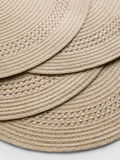 Runde, strukturierte Platzdeckchen, 4er-Pack