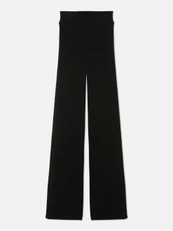 Samt-Leggings mit ausgestelltem Bein