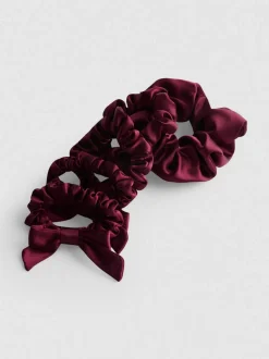 Satin-Haargummis, 5er-Pack