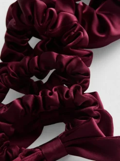 Satin-Haargummis, 5er-Pack
