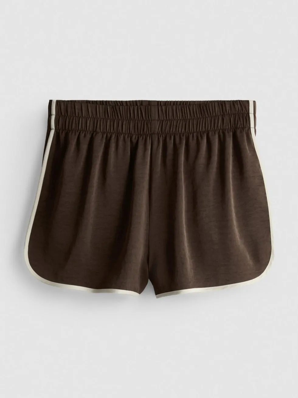 Satin-Laufshorts mit Paspelierung