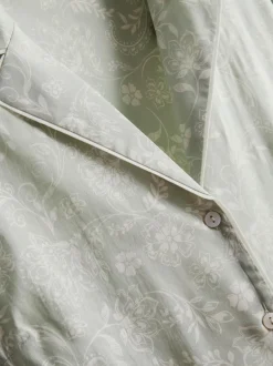 Schlafanzughemd aus reiner Baumwolle mit Blumenmuster