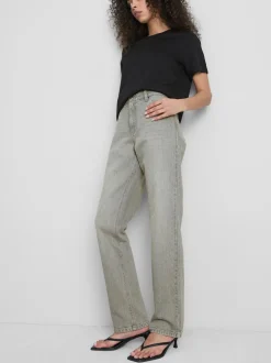 Schmale Denim Jeans mit geradem Bein