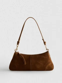 Schultertasche in Wildleder-Optik