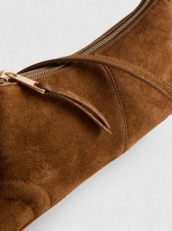 Schultertasche in Wildleder-Optik