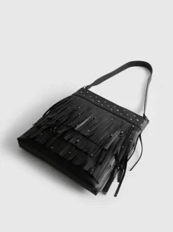 Schultertasche mit Fransen