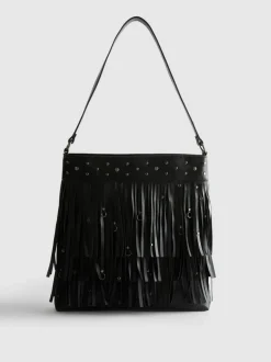Schultertasche mit Fransen