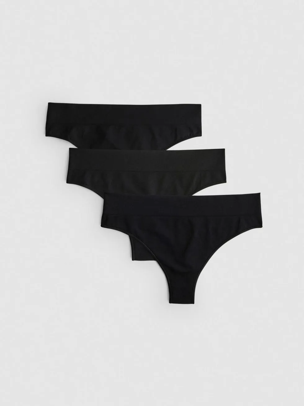 Schwarze, nahtlose Tangas, 3er-Pack