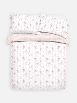 Seersucker-Bettwäsche mit Schleifenmuster, Doppelbett