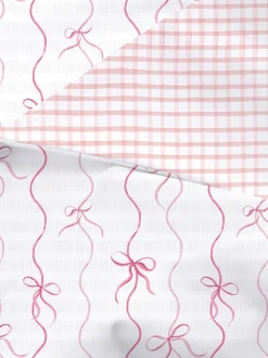 Seersucker-Bettwäsche mit Schleifenmuster, Doppelbett