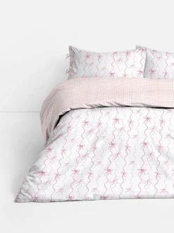 Seersucker-Bettwäsche mit Schleifenmuster, Doppelbett