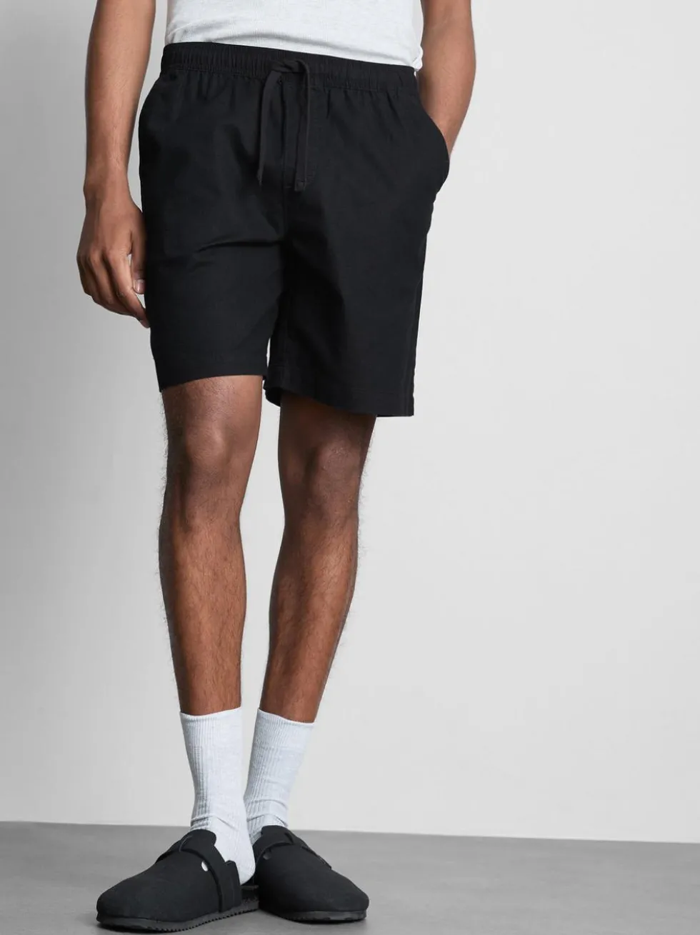 Shorts aus Leinengemisch mit Kordelzug