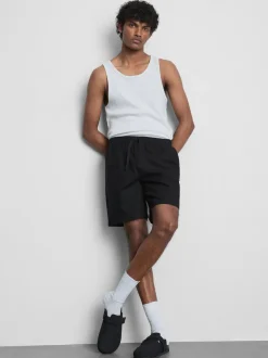 Shorts aus Leinengemisch mit Kordelzug