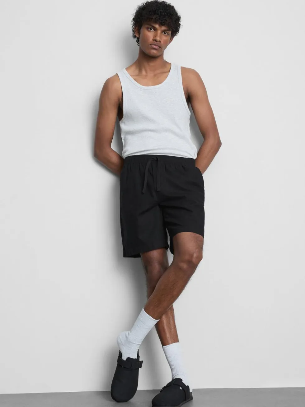 Shorts aus Leinengemisch mit Kordelzug
