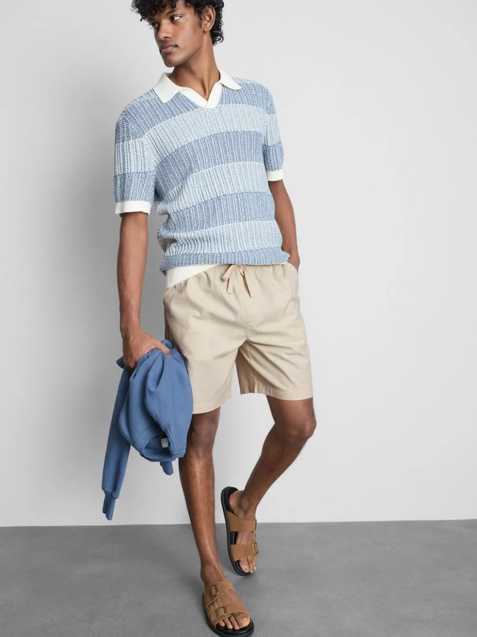 Shorts aus Leinengemisch mit Kordelzug