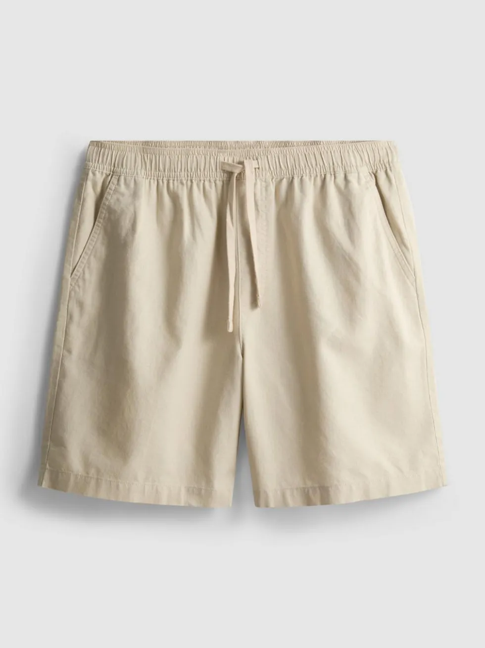 Shorts aus Leinengemisch mit Kordelzug