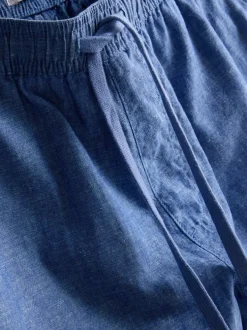 Shorts aus Leinengemisch mit Kordelzug