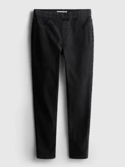Skinny-Jeggings aus reiner Baumwolle mit mittelhohem Bund
