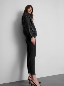 Skinny-Jeggings aus reiner Baumwolle mit mittelhohem Bund