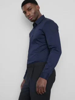Slim-Fit-Hemd mit Knopfleiste und Stretchanteil