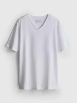 Slim-Fit-T-Shirt mit V-Ausschnitt und Stretchanteil