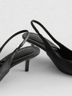 Slingback-Pumps aus Kunstleder