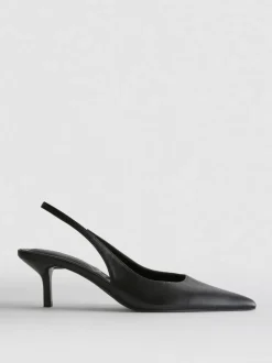 Slingback-Pumps aus Kunstleder
