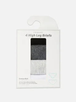 Slips mit hohem Beinausschnitt, 4er-Pack