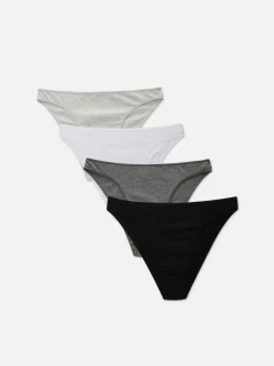 Slips mit hohem Beinausschnitt, 4er-Pack