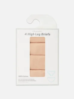 Slips mit hohem Beinausschnitt, 4er-Pack