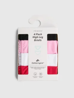 Slips mit hohem Bund und Rüschensaum, 4er-Pack