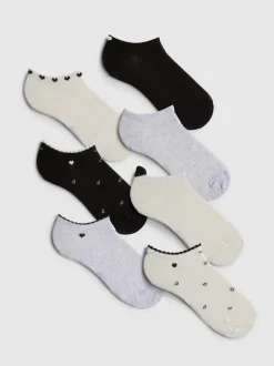 Sneakersocken mit Herzmuster, 7er-Pack