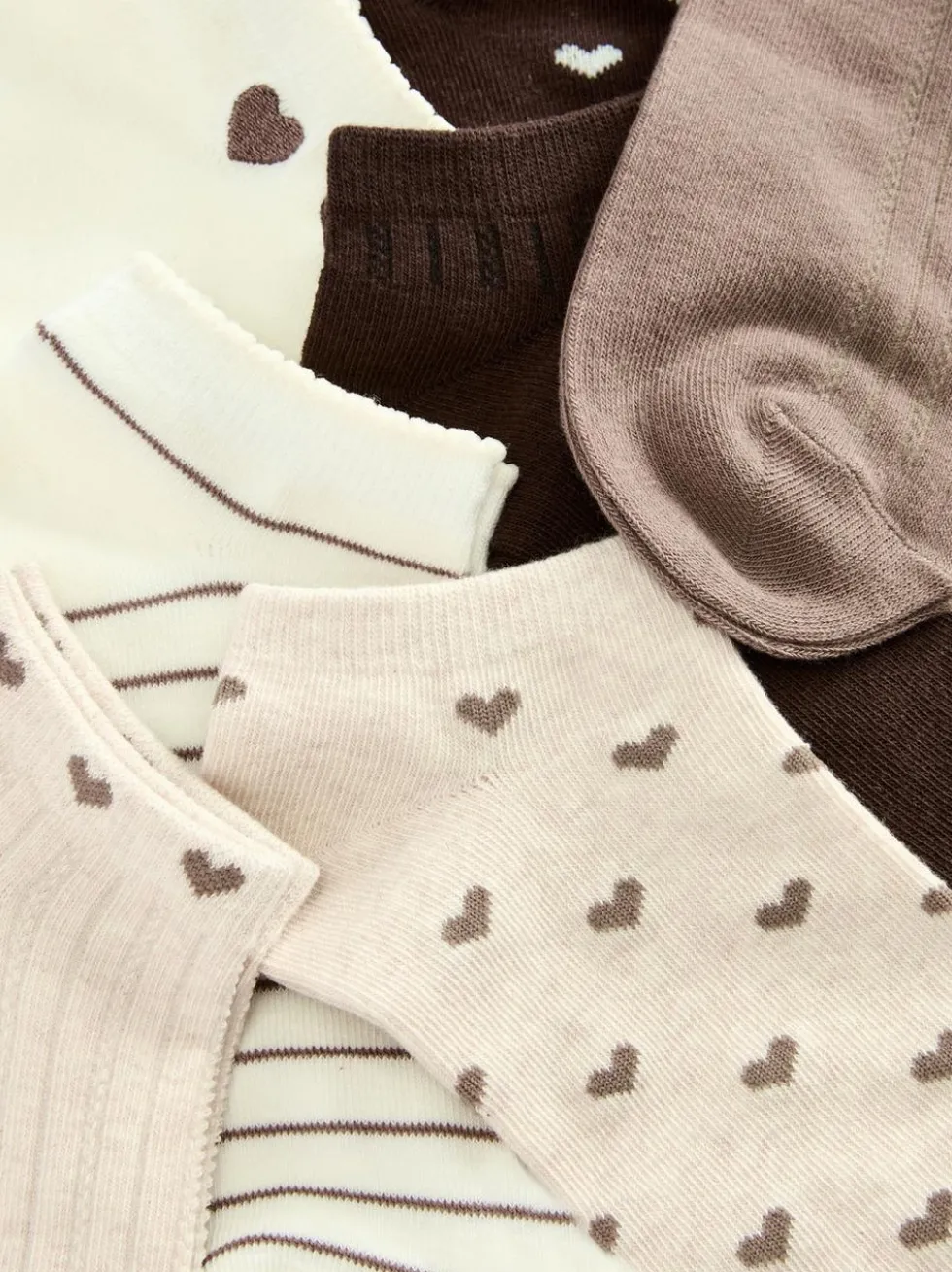 Sneakersocken mit Herzmuster, 7er-Pack