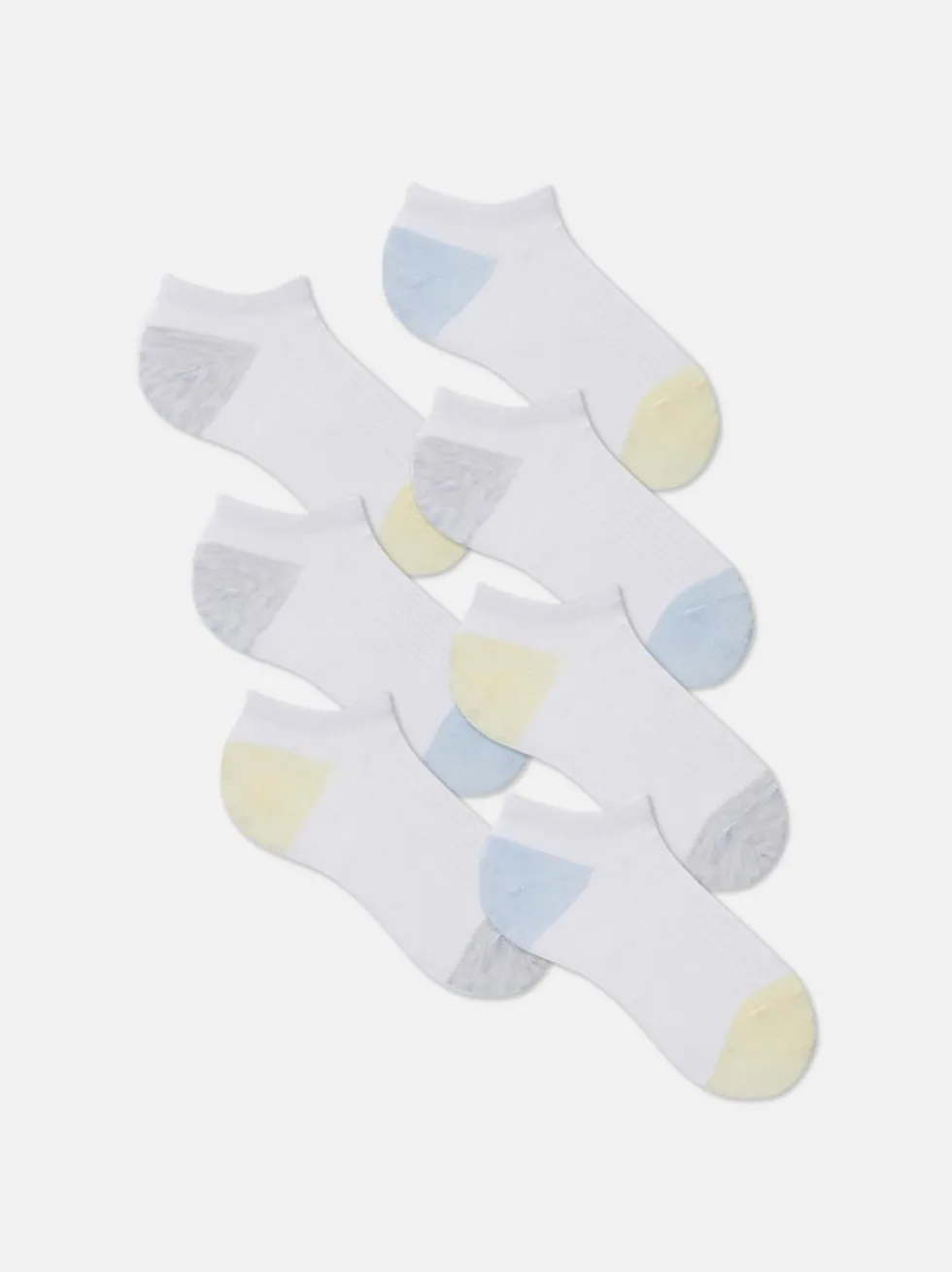 Sneakersocken mit Kontrastspitze, 7er-Pack