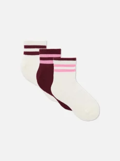 Socken in Blockfarben und Viertellänge, 3er-Pack