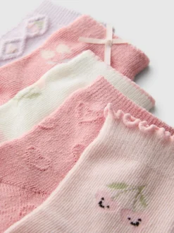 Socken mit Blumenmuster, 5er-Pack