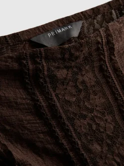 Spitzen-Bandeau-Top aus Baumwollmischung