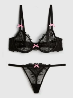 Spitzen-Dessous-Set mit Bügel