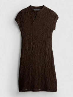 Spitzen-Minikleid mit Stehkragen