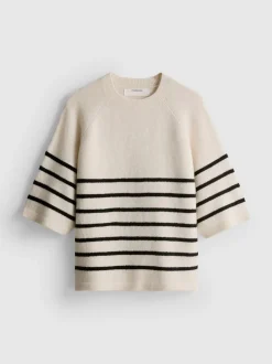 Strick-T-Shirt aus Wollgemisch mit geradem Schnitt