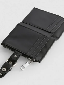 Strukturierte Brieftasche mit Reißverschluss