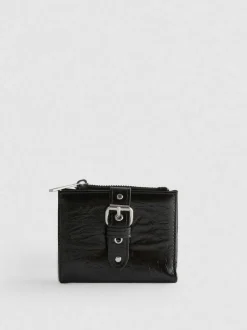 Strukturierte Brieftasche mit Reißverschluss
