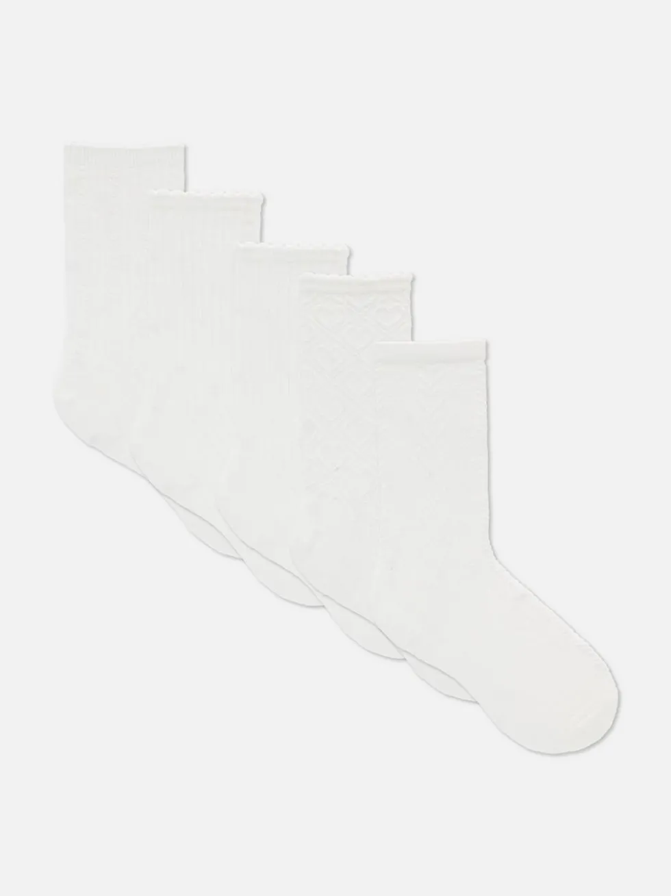 Strukturierte Crewsocken, 5er-Pack