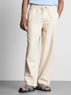 Strukturierte Hose mit Kordelzug