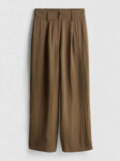 Strukturierte Hose mit weitem Bein